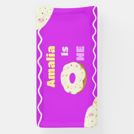 Yummy donut spandoek (Verticaal)