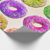 Yummy donuts patroon cadeaupapier (Hoek)