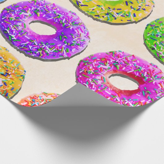 Yummy donuts patroon cadeaupapier (Hoek)