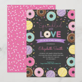 Yummy Doughnuts Girl Baby Sprinkle Chalkboard Kaart (Voorkant / Achterkant)