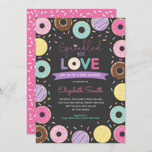 Yummy Doughnuts Girl Baby Sprinkle Chalkboard Kaart