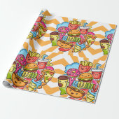 Yummy Fast Food Cadeaupapier (Uitgerold)