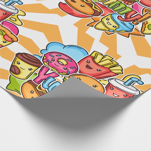 Yummy Fast Food Cadeaupapier (Hoek)