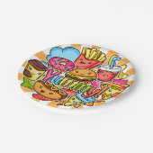 Yummy Fast Food Papieren Bordje (Gekanteld)