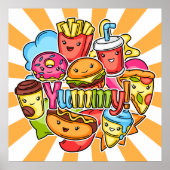 Yummy Fast Food Poster (Voorkant)