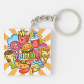 Yummy Fast Food Sleutelhanger (Achterkant)