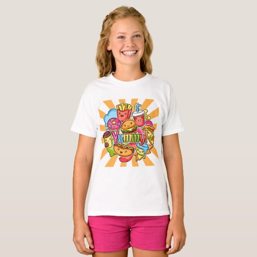 Yummy Fast Food T-shirt (Voorkant volledig)