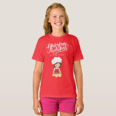 Yummy Feestdagen op Chef Custom Name Girl Baking T-shirt (Voorkant volledig)