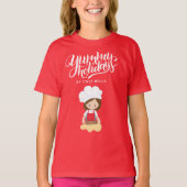 Yummy Feestdagen op Chef Custom Name Girl Baking T-shirt (Voorkant)