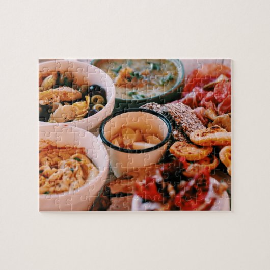 Yummy Food Festive Platter Cheese Olijven Legpuzzel (Horizontaal)