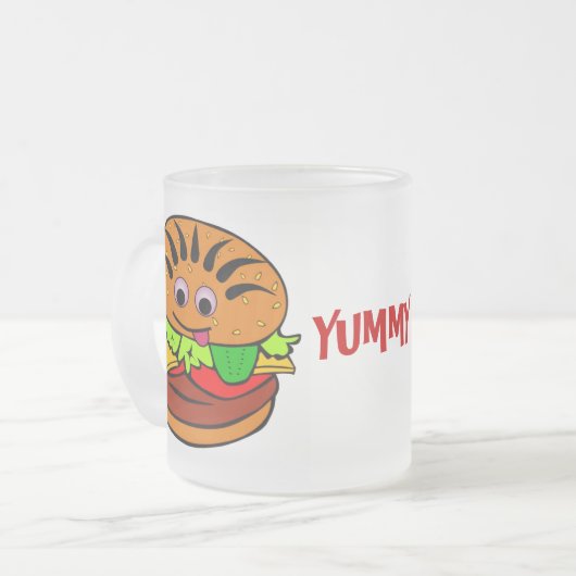 Yummy Hamburger Matglas Koffiemok (Voorkant links)
