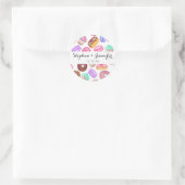 Yummy Hand geschilderd Waterverf Desserts Ronde Sticker (Tas)