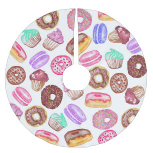 Yummy Hand Painted Waterverf Desserts Kerstboom Rok