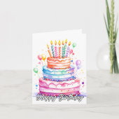 Yummy Happy Birthday Party Cake Kaart (Voorkant)