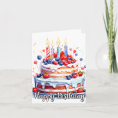 Yummy heerlijke fruitige verjaardagstaart kaart (Voorkant)