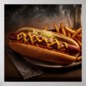Yummy Hot Dog Kitchen Wall Art Poster (Voorkant)
