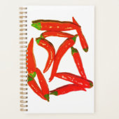 Yummy Hot Red Chili Peppers Pepper Patroon Planner (Voorkant)