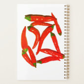 Yummy Hot Red Chili Peppers Pepper Patroon Planner (Achterkant)