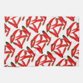 Yummy Hot Red Green Chili Pepper Theedoek (Horizontaal)