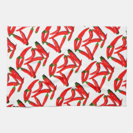 Yummy Hot Red Green Chili Pepper Theedoek
