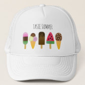 Yummy Ice Cream Assortation 'Taste Summer' Trucker Pet (Voorkant)