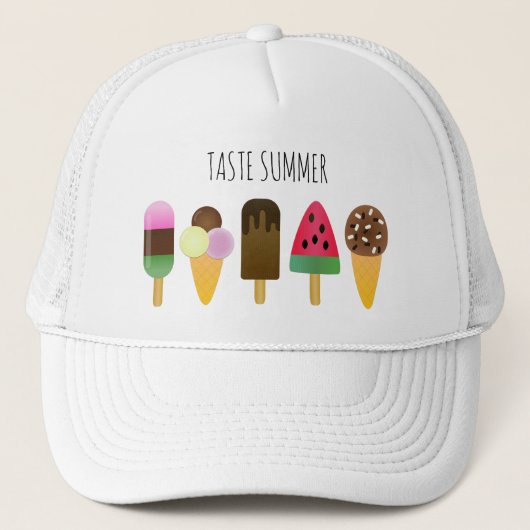 Yummy Ice Cream Assortation 'Taste Summer' Trucker Pet (Voorkant)