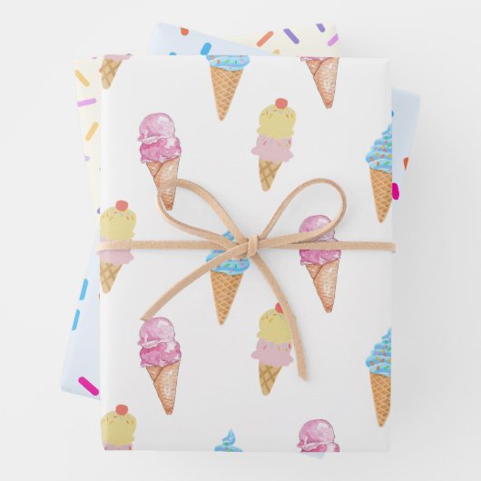 Yummy Ice Cream Cone en Sprinkles Wrapppapier Inpakpapier Vel (In situ)
