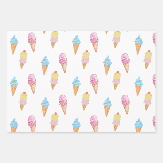 Yummy Ice Cream Cone en Sprinkles Wrapppapier Inpakpapier Vel (Voorkant)