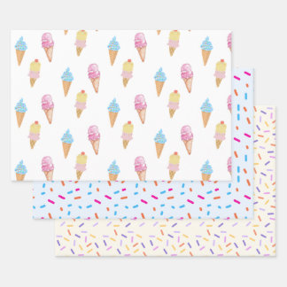 Yummy Ice Cream Cone en Sprinkles Wrapppapier Inpakpapier Vel