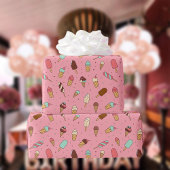 Yummy Ice Cream Pattern | Aardbeiroze Cadeaupapier