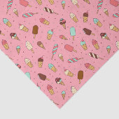Yummy Ice Cream Pattern | Aardbeiroze Tissuepapier (Detail)