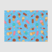 Yummy Ice Cream Pattern | Blauw Tissuepapier (Voorkant)