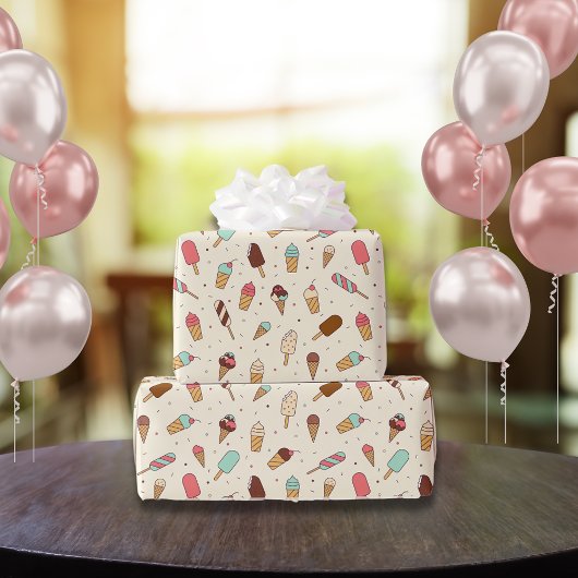 Yummy Ice Cream Pattern | Vanilla Cream Cadeaupapier