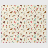 Yummy Ice Cream Pattern | Vanilla Cream Cadeaupapier (Vlak)