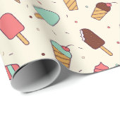 Yummy Ice Cream Pattern | Vanilla Cream Cadeaupapier (Rol Hoek)