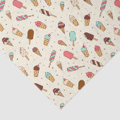Yummy Ice Cream Pattern | Vanilla Cream Tissuepapier (Detail)