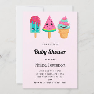 Yummy Ice Cream Trio Summer Vibe Baby shower Kaart