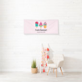 Yummy Ice Cream Trio Summer Vibe Business Spandoek (Insitu)