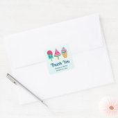 Yummy Ice Cream Trio Summer Vibe Event Dank je wel Vierkante Sticker (Envelop)