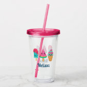Yummy Ice Cream Trio Zomer Vibe Acryl Drinkbeker (Achterkant)
