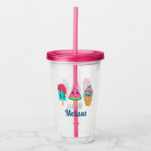Yummy Ice Cream Trio Zomer Vibe Acryl Drinkbeker (Voorkant)