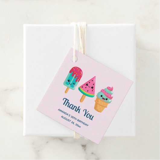 Yummy Ice Cream Trio Zomer Vibe Bedankt Bedankjes Labels (In situ)