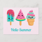 Yummy Ice Cream Trio Zomer Vibe Briefkaart (Voorkant)