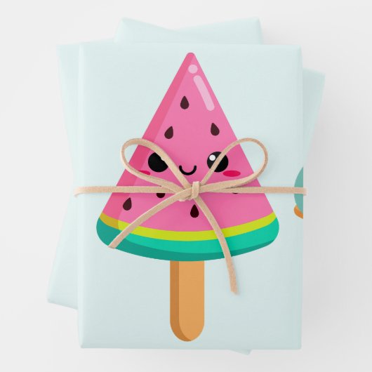 Yummy Ice Cream Trio Zomer Vibe Inpakpapier Vel (In situ)