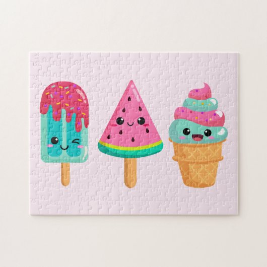 Yummy Ice Cream Trio Zomer Vibe Legpuzzel (Horizontaal)