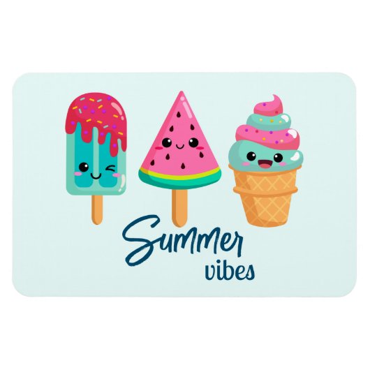 Yummy Ice Cream Trio Zomer Vibe Magneet (Horizontaal)