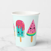 Yummy Ice Cream Trio Zomer Vibe Papieren Bekers (Achterkant)