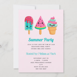 Yummy Ice Cream Trio Zomer Vibe Party Kaart
