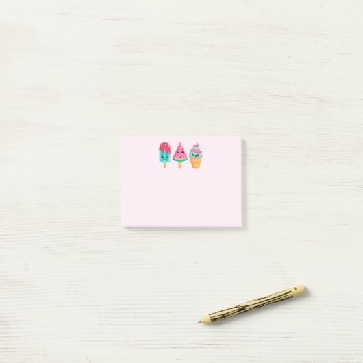 Yummy Ice Cream Trio Zomer Vibe Post-it® Notes (Op bureau)