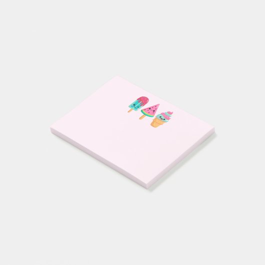 Yummy Ice Cream Trio Zomer Vibe Post-it® Notes (Schuin)